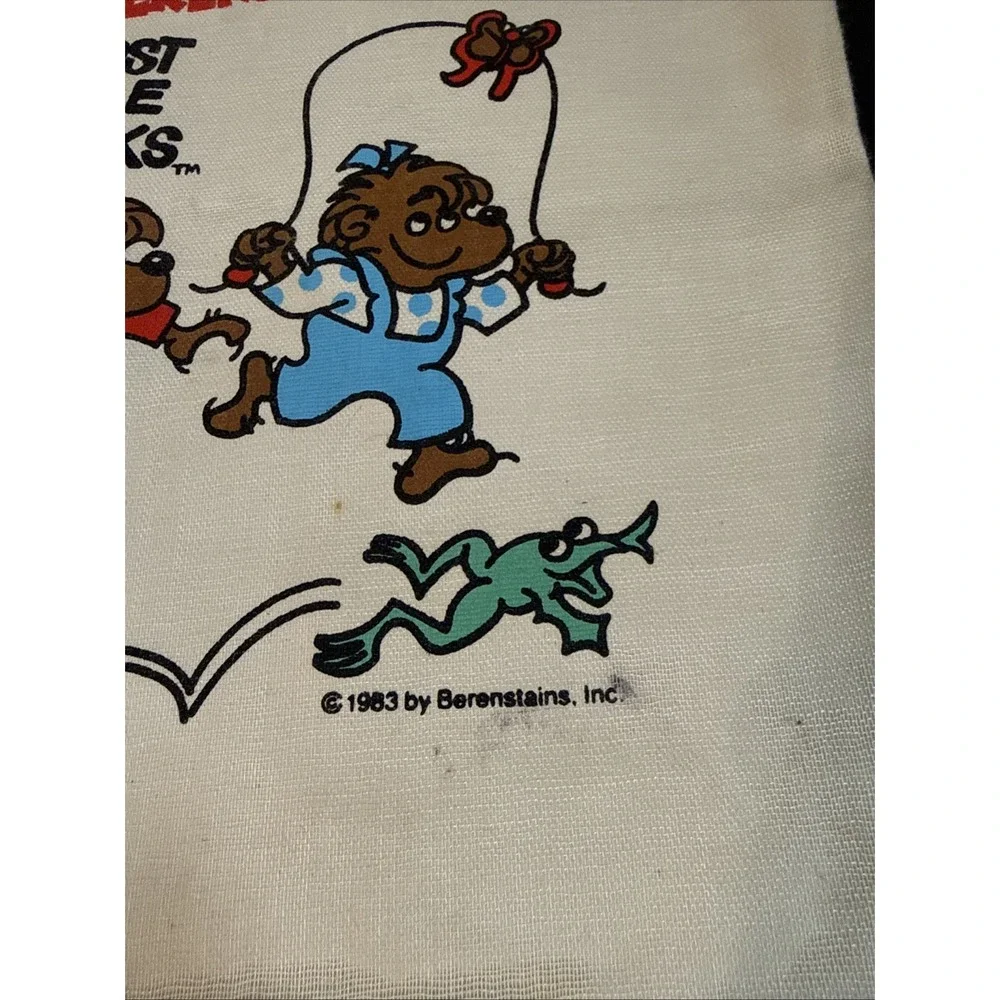 Vintage 1983 Berenstain Bears Small Canvas Book Tote Bag First Time Books